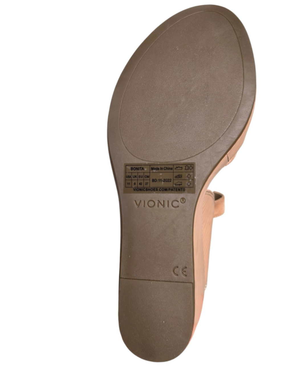 Vionic Macaroon Tan Bonita Women's Orthotic Platform Wedge Sandal Size 11 - Picture 10 of 13